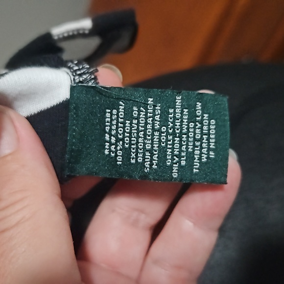 Ralph Lauren Cotton Black & White Stripped Ladies Top Size S. Sleeves ½-Length - Picture 9 of 11